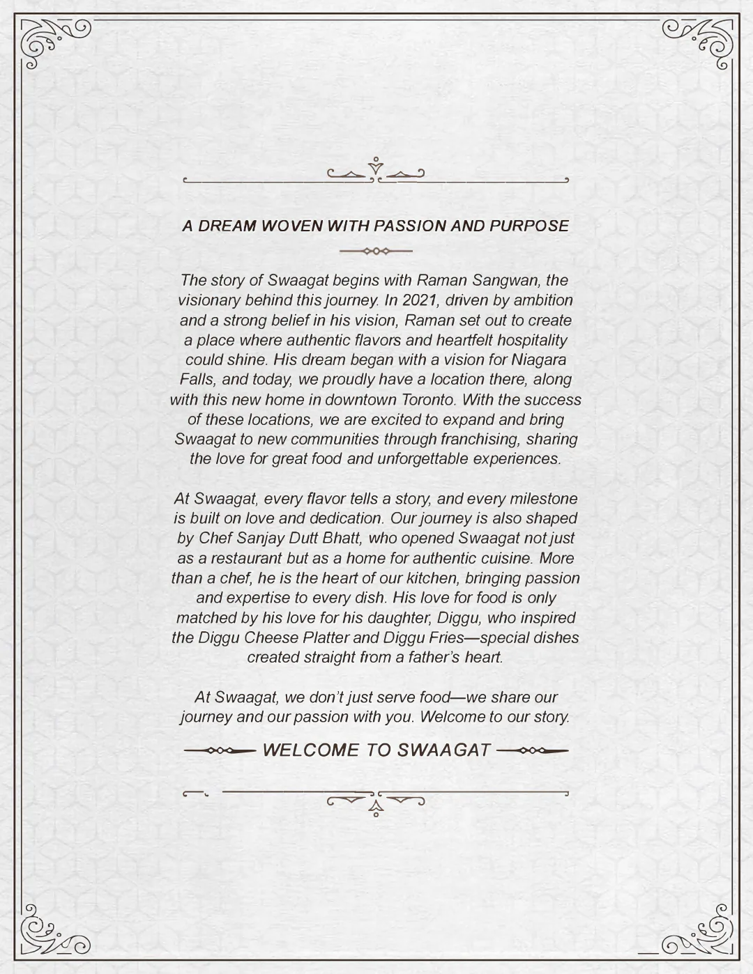 Swaagat food menu page 2