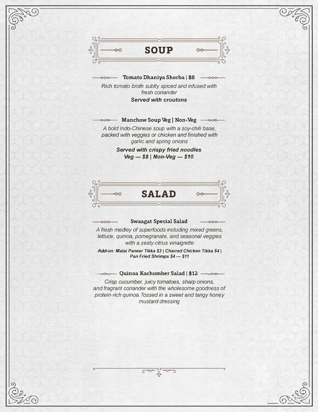 Swaagat food menu page 3